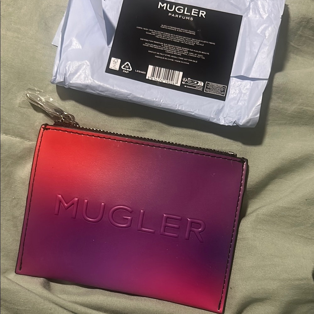 Mugler Gradient tie dye zip pouch